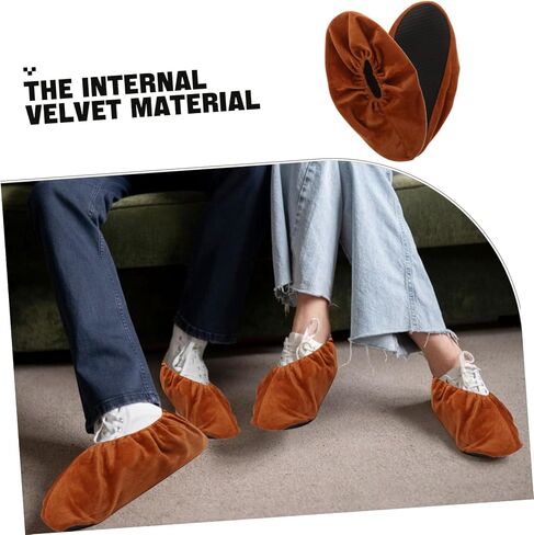 POPETPOP 2pairs Shoe Overshoes for Bowling Men Women Non-Slip Covers Washable Comfortable Protection for Indoor Floors in Saudi Arabia