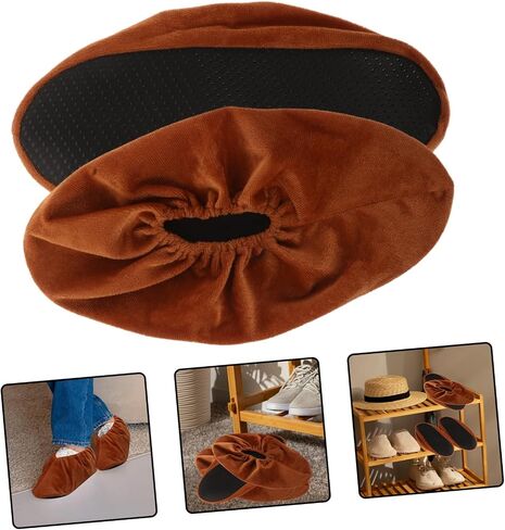 POPETPOP 2pairs Shoe Overshoes for Bowling Men Women Non-Slip Covers Washable Comfortable Protection for Indoor Floors in Saudi Arabia