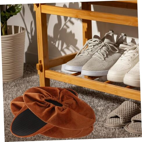 Bowling Shoe Covers Non-Slip Velvet Booties Thick Sturdy Protector for Indoor Use 2 Pairs per Pack Suitable for Adults Anti-Slip Foot Covers for Bowling in Saudi Arabia