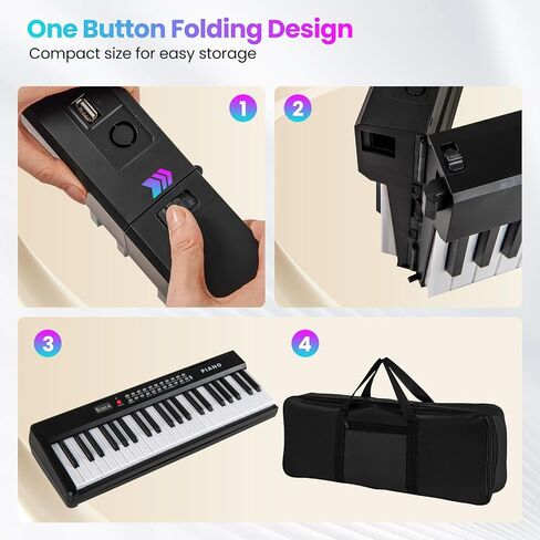 HONEY JOY 88 Key Keyboard Piano, Full Size Semi-weighted Folding Digital Piano w/ 1000 Timbres, 1000 Rhythms, MIDI USB, Microphone, Carrying Case, Portable Electric Piano for Beginners (Pink) in Saudi Arabia