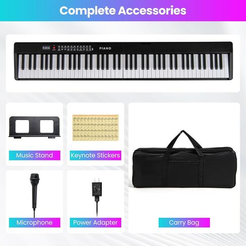 HONEY JOY 88 Key Keyboard Piano, Full Size Semi-weighted Folding Digital Piano w/ 1000 Timbres, 1000 Rhythms, MIDI USB, Microphone, Carrying Case, Portable Electric Piano for Beginners (Pink) in Saudi Arabia