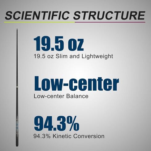 عصا حمام السباحة من ألياف الكربون بوزن 19.5 أونصة، طرف قوس قزح احترافي 10 مم، وصلات 3 * 8 * 8، تتضمن علبة عصا، واقيات للمفاصل، طباشير وقفازات، مناسبة للبلياردو والسنوكر in Kuwait