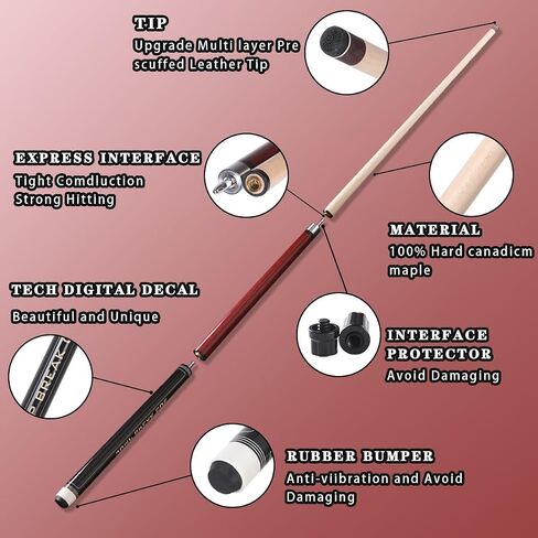 Heavy Hitter 3-Piece Jump Break Cue Stick, 23oz Heavy Jump Break Pool Cue,58 inch Canadian Hard Maple Break Cue, 13mm bakelite tip for Explosive Breaks and Effortless Jumps. in Saudi Arabia