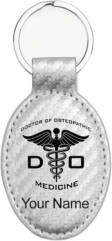 LaserGram Oval Keychain, DO Doctor of Osteopathic Medicine, Personalized Engraving Included in Saudi Arabia