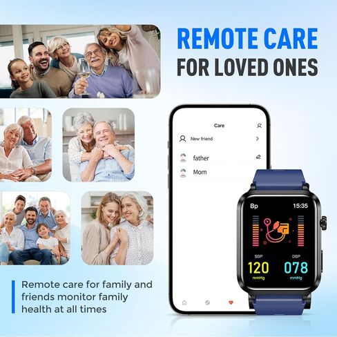 ضغط الدم الذكي مع كفة مضخة الهواء ، 1.92 "Health Monitor Oxygen/درجة الحرارة/معدل ضربات القلب ، 120+ رياضة ، بطارية لمدة 30 يومًا ، IP68 مقاومة للماء ، Android iOS Tracker للرجال النساء (الأزرق) in Saudi Arabia