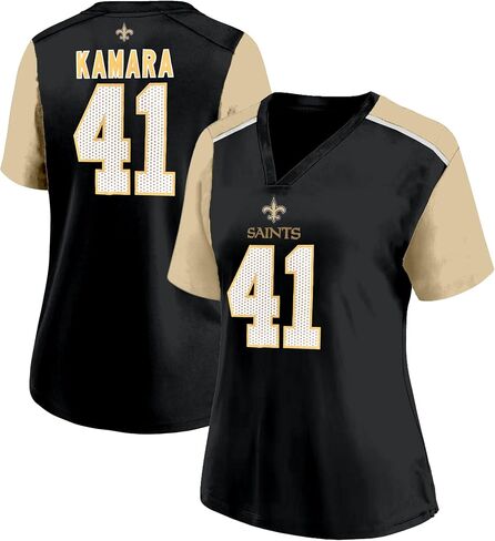 Alvin Kamara New Orleans Saints #41 NFL Black Girls Youth 4-16 Name & Number Player V-Neck Fashion T-Shirt in Saudi Arabia
