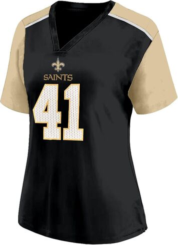 Alvin Kamara New Orleans Saints #41 NFL Black Girls Youth 4-16 Name & Number Player V-Neck Fashion T-Shirt in Saudi Arabia