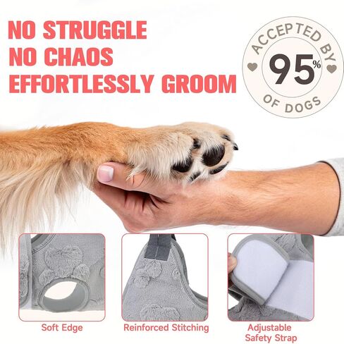 Pawchie Dog Grooming Hammock Harness للكلاب والقطط مع أليف مسمار Clipper Trimmer - Cat Hanger Sling لتقليم الأظافر - كيس أرجوحة الكلب لكلب صغير متوسط ​​كبير ، أزرق S in Saudi Arabia