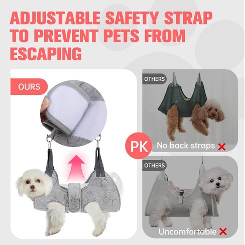 Pawchie Dog Grooming Hammock Harness للكلاب والقطط مع أليف مسمار Clipper Trimmer - Cat Hanger Sling لتقليم الأظافر - كيس أرجوحة الكلب لكلب صغير متوسط ​​كبير ، أزرق S in Saudi Arabia