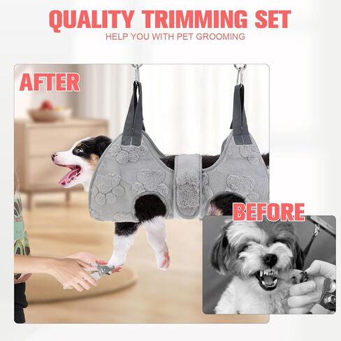 Pawchie Dog Grooming Hammock Harness للكلاب والقطط مع أليف مسمار Clipper Trimmer - Cat Hanger Sling لتقليم الأظافر - كيس أرجوحة الكلب لكلب صغير متوسط ​​كبير ، أزرق S in Saudi Arabia