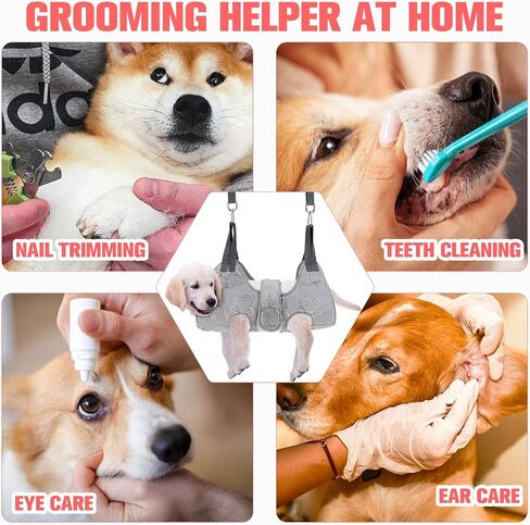 Pawchie Dog Grooming Hammock Harness للكلاب والقطط مع أليف مسمار Clipper Trimmer - Cat Hanger Sling لتقليم الأظافر - كيس أرجوحة الكلب لكلب صغير متوسط ​​كبير ، أزرق S in Saudi Arabia