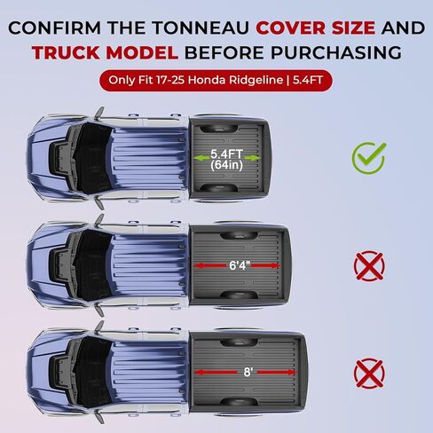 FPR Hard Tri Truck Cover Truck Cover يناسب Ford Maverick 2022-2025 مع سرير 4.5 قدم (54.4 " in Kuwait