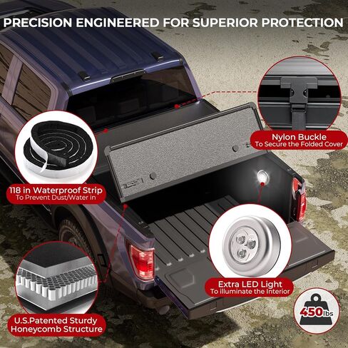 FPR Hard Tri Truck Cover Truck Cover يناسب Ford Maverick 2022-2025 مع سرير 4.5 قدم (54.4 " in Kuwait