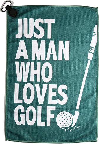 Funny Green Golf Towels for Men – Premium Waffle Fabric Disc Golf Towel with Clip Holder-Fathers Day Birthday Golf Stuff for Men-Golf Club Bag Accessories– 23.6"x15.8" Large in Kuwait