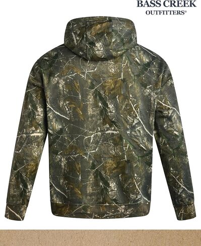 سترة بغطاء رأس مموهة للرجال من Bass Creek Outfitters - سترة بغطاء رأس مموهة رياضية من الصوف الناعم قابلة للتنفس مع جيب الكنغر (M-XXL) in Kuwait