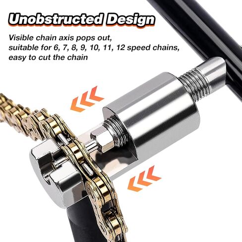أداة سلسلة الدراجة لسلاسل السرعة 6-12، قاطع سلسلة مع قاعدة تخزين، فولاذ مقوى HRC47/49، مقبض ممتد، دبوس احتياطي وخطاف سلسلة لدراجات الطرق والجبال in Kuwait