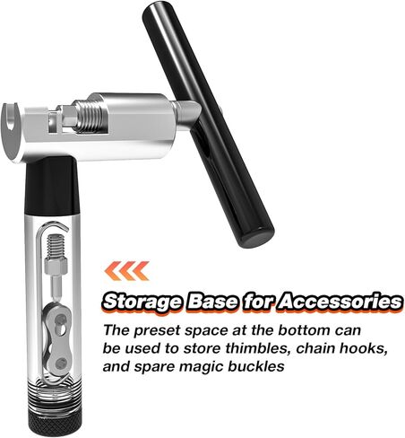 أداة سلسلة الدراجة لسلاسل السرعة 6-12، قاطع سلسلة مع قاعدة تخزين، فولاذ مقوى HRC47/49، مقبض ممتد، دبوس احتياطي وخطاف سلسلة لدراجات الطرق والجبال in Kuwait