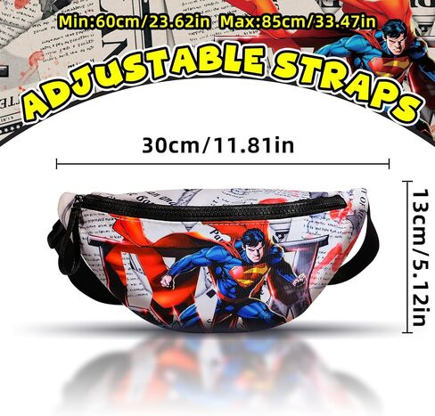Comic Style Fanny Pack for Men,Women&Teens–Bold Graphic Waist Bag with Hero Print,Adjustable Strap,Lightweight Belt Bag for Travel,Running,Hiking,Festivals or Everyday Use,Great Gift Idea (DC,DC-0070) in Saudi Arabia