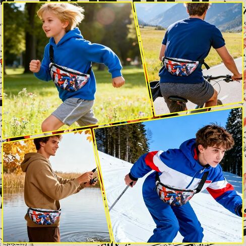 Comic Style Fanny Pack for Men,Women&Teens–Bold Graphic Waist Bag with Hero Print,Adjustable Strap,Lightweight Belt Bag for Travel,Running,Hiking,Festivals or Everyday Use,Great Gift Idea (DC,DC-0070) in Saudi Arabia