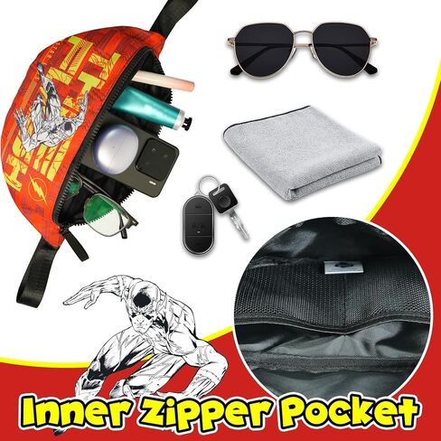 Comic Style Fanny Pack for Men,Women&Teens–Bold Graphic Waist Bag with Hero Print,Adjustable Strap,Lightweight Belt Bag for Travel,Running,Hiking,Festivals or Everyday Use,Great Gift Idea (DC,DC-0070) in Kuwait