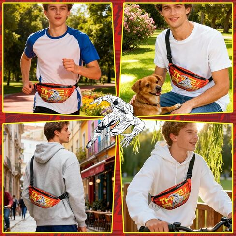 Comic Style Fanny Pack for Men,Women&Teens–Bold Graphic Waist Bag with Hero Print,Adjustable Strap,Lightweight Belt Bag for Travel,Running,Hiking,Festivals or Everyday Use,Great Gift Idea (DC,DC-0070) in Kuwait