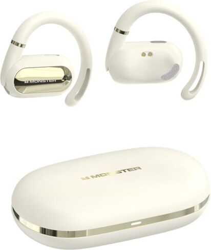 Monster Open Ear AC322, Bluetooth 5.4 Headset, 36H Battery Life, IPX5 Waterproof, Clear Communication, Ergonomic Design, Ear Angle Adjustable, Not Easy to Fall Off Wireless Bluetooth Headset.White in Saudi Arabia