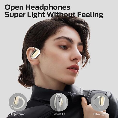 Monster Open Ear AC322, Bluetooth 5.4 Headset, 36H Battery Life, IPX5 Waterproof, Clear Communication, Ergonomic Design, Ear Angle Adjustable, Not Easy to Fall Off Wireless Bluetooth Headset.White in Saudi Arabia