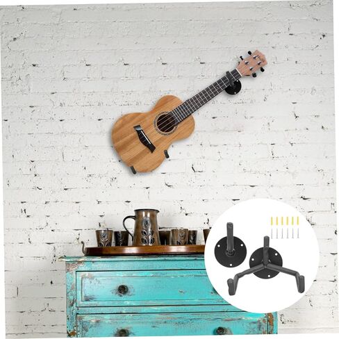 1 Set Horizontal Guitar Wall Mount Holder Durable Metal Hanger for Electric Acoustic Bass Violin Ukulele Easy Installation with Screw Kit Versatile Display Rack in Saudi Arabia
