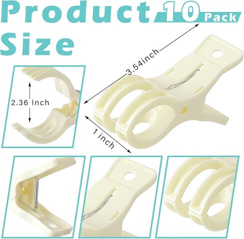 Lemonroad 10 Pack Balloon Arch Clips البلاستيك الخلفية الشفافة المشابك الينبخ 3.5 بوصة مقطع شاق للبالون قوس مجموعة عيد ميلاد الزخرفة الحرف الخشبية استوديوهات التصوير الخشبية (Clear) in Kuwait