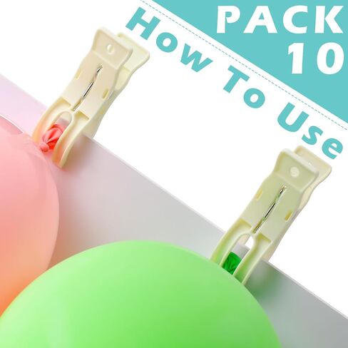 Lemonroad 10 Pack Balloon Arch Clips البلاستيك الخلفية الشفافة المشابك الينبخ 3.5 بوصة مقطع شاق للبالون قوس مجموعة عيد ميلاد الزخرفة الحرف الخشبية استوديوهات التصوير الخشبية (Clear) in Kuwait