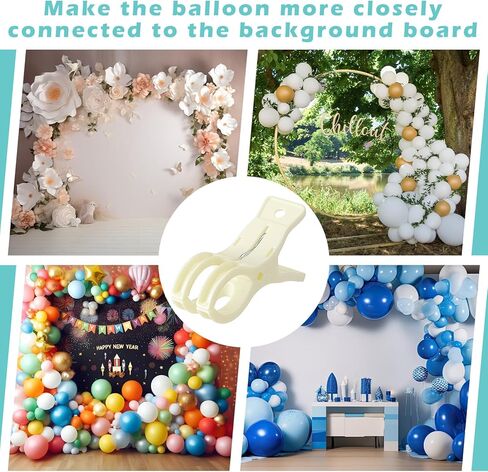 Lemonroad 10 Pack Balloon Arch Clips البلاستيك الخلفية الشفافة المشابك الينبخ 3.5 بوصة مقطع شاق للبالون قوس مجموعة عيد ميلاد الزخرفة الحرف الخشبية استوديوهات التصوير الخشبية (Clear) in Kuwait