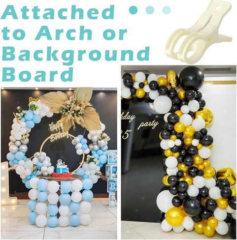 Lemonroad 10 Pack Balloon Arch Clips البلاستيك الخلفية الشفافة المشابك الينبخ 3.5 بوصة مقطع شاق للبالون قوس مجموعة عيد ميلاد الزخرفة الحرف الخشبية استوديوهات التصوير الخشبية (Clear) in Kuwait