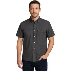 Ripstop Back Vented Short Sleeve Button Down Shirt in Saudi Arabia