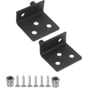 uxcell 4Set Pivot Hinge, 35 x 32 mm Heavy Duty Stainless Steel Concealed Shaft Door Hinges with Bushing Kit for Furniture Cabinets Wood Doors, Black in Saudi Arabia