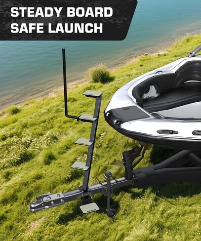 Boat Trailer Step 3 Step Non-Slip Step Fit for Trailer Tongue Without Handle Safer Easier for People of All Ages Board Boat Trailer Stability Reduce Slip Glow in Dark Climbing Assist in Kuwait