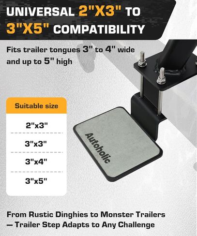 Boat Trailer Step 3 Step Non-Slip Step Fit for Trailer Tongue Without Handle Safer Easier for People of All Ages Board Boat Trailer Stability Reduce Slip Glow in Dark Climbing Assist in Kuwait