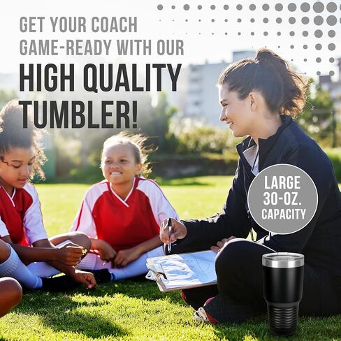 Personalized Soccer Coach Tumbler Cup With Coach Name - Customized Soccer Coach Gift - Custom Soccer Coach Travel Mug - Black in Saudi Arabia