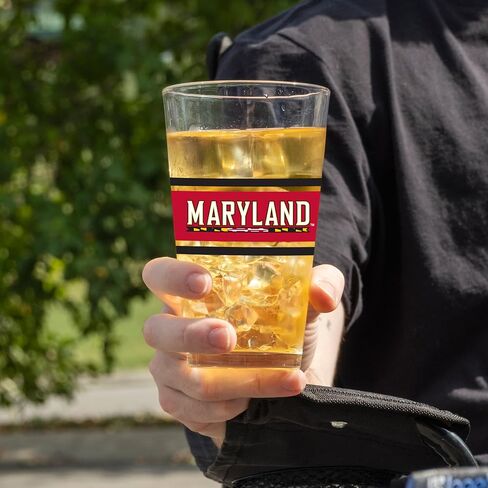 Logo Brands NCAA 16 oz Pint Glass - Durable Glass With Bold Team Color– Chip-Resistant Rim Drinkware For Fans, Tailgates, Home Bars & Everyday Use in Saudi Arabia