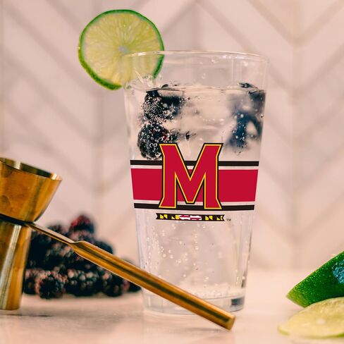 Logo Brands NCAA 16 oz Pint Glass - Durable Glass With Bold Team Color– Chip-Resistant Rim Drinkware For Fans, Tailgates, Home Bars & Everyday Use in Saudi Arabia