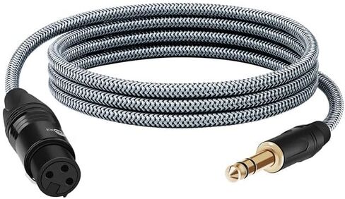 6.35 ملم TRS إلى XLR كابل أنثى 6.6FT، 1/4 بوصة TRS إلى XLR أنثى كابل توصيل إشارة متوازن، ربع بوصة إلى 3 دبوس كابل توصيل للميكروفون، الخلاطات، AMP، مكبرات الصوت (1 قطعة) in Kuwait