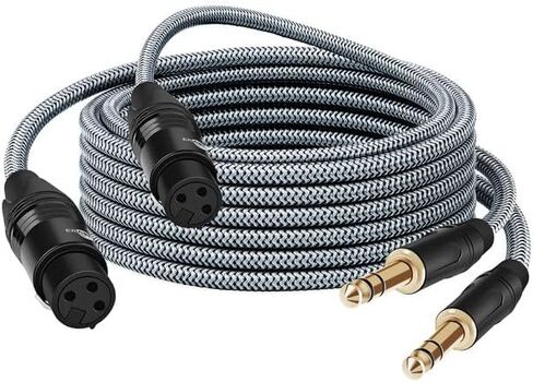 6.35 ملم TRS إلى XLR كابل أنثى 6.6FT، 1/4 بوصة TRS إلى XLR أنثى كابل توصيل إشارة متوازن، ربع بوصة إلى 3 دبوس كابل توصيل للميكروفون، الخلاطات، AMP، مكبرات الصوت (1 قطعة) in Kuwait