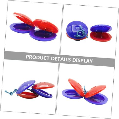 BESPORTBLE 2sets Castanets Musical Instruments Teaching for Rhythm Learning and Sound Sensitivity Present for Music Playtime Red Blue 6pcs*2 in Saudi Arabia