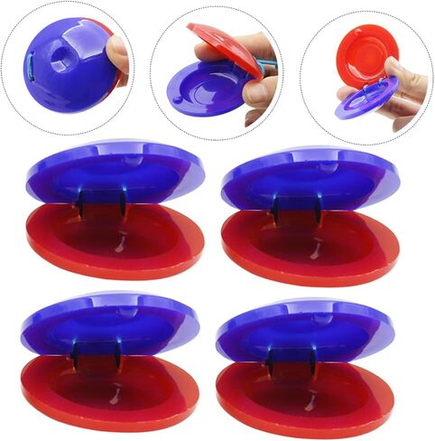 BESPORTBLE 2sets Castanets Musical Instruments Teaching for Rhythm Learning and Sound Sensitivity Present for Music Playtime Red Blue 6pcs*2 in Saudi Arabia