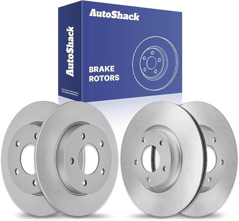 AutoShack Black Hat Drilled and Slotted Brake Rotors Front and Rear Brake Rotor Replacement Kit for 2004-2013 Mazda 3 2010 Mazda 3 Sport 2.3L 2.5L FWD PR41368-41365PR in Saudi Arabia