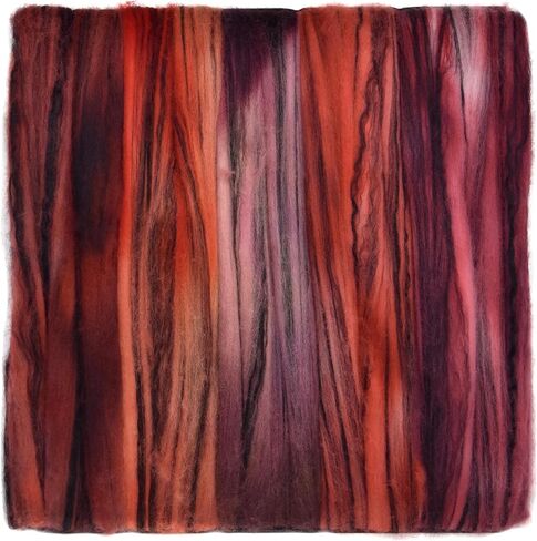 Hand Dyed Superfine Merino Tencel Roving. Crimson, 1oz in Kuwait