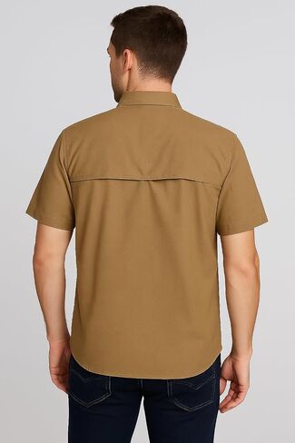 Ripstop Back Vented Short Sleeve Button Down Shirt in Saudi Arabia