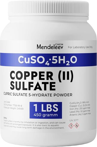 Copper (II) Sulfate 5-Hydrate Powder, 8 OZ, Laboratory Grade Science Reagent The Curated Chemical Collection in Kuwait