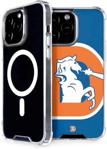 Skinit Phone Case Compatible with MagSafe iPhone 15 Pro Max - Officially Licensed NFL Denver Broncos Retro Logo Design in Saudi Arabia
