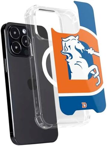 Skinit Phone Case Compatible with MagSafe iPhone 15 Pro Max - Officially Licensed NFL Denver Broncos Retro Logo Design in Saudi Arabia
