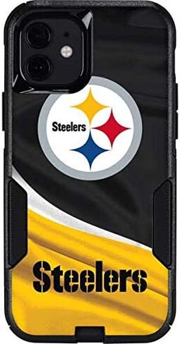 غلاف هاتف من Skinit متوافق مع حافظة OtterBox Commuter لهاتف iPhone 12 - تصميم مرخص رسميًا من NFL Pittsburgh Steelers in Saudi Arabia